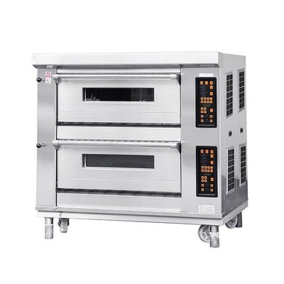 2 Güverte 4 Tepsi Fırın Güverte Fırını 40X60cm Ekmek Kek Kurabiye Pizza Pişirme İçin