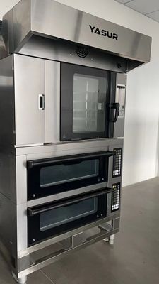 Yasur Sıcak Hava Konvansiyonel Gazlı Fırın Beş ABD Tepsisi 18 &quot;X26&quot; Danimarka Kruvasan Ekmek ve Pasta Fırını 9.5Kw, Buharlı
