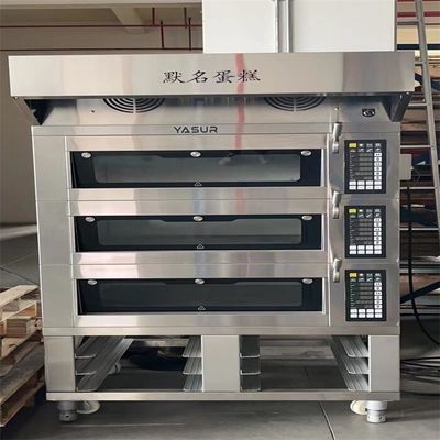 11kw Küçük Fırın Katlı Fırın Avrupa 6 Tepsi 3 Katlı Pizza Fırını 40X60cm