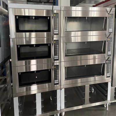 Pizzahut Dominos Fırın Katlı Fırın 3 Güverte 220V/380V 6&quot; 9&quot; 12&quot; Yuvarlak Pizza Tavaları için