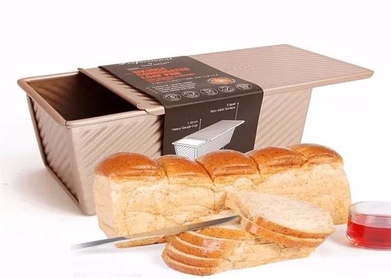 Foodservice NSF Altın Yapışmaz Alüminyum Somun Tavaları Oluklu Somun Tava Ekmek Teneke