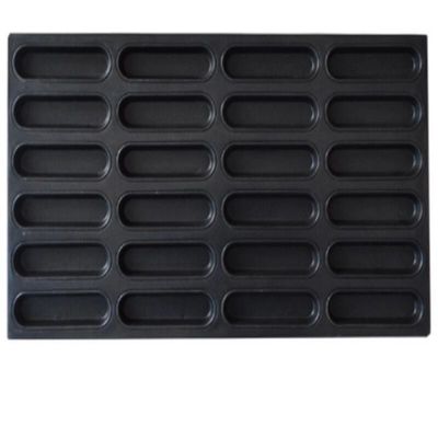 1.5mm Yapışmaz Hot Dog Bun Pişirme Tepsisi Siyah Alüminyum Bun Pan